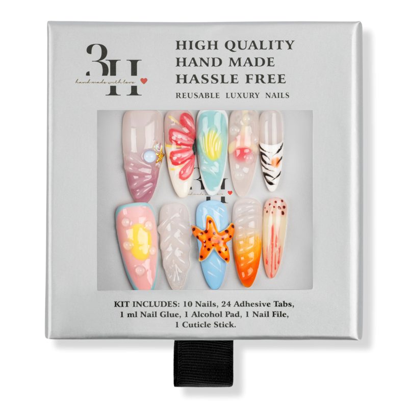 Sunset Shoreline Handmade Press-On Nails - Large