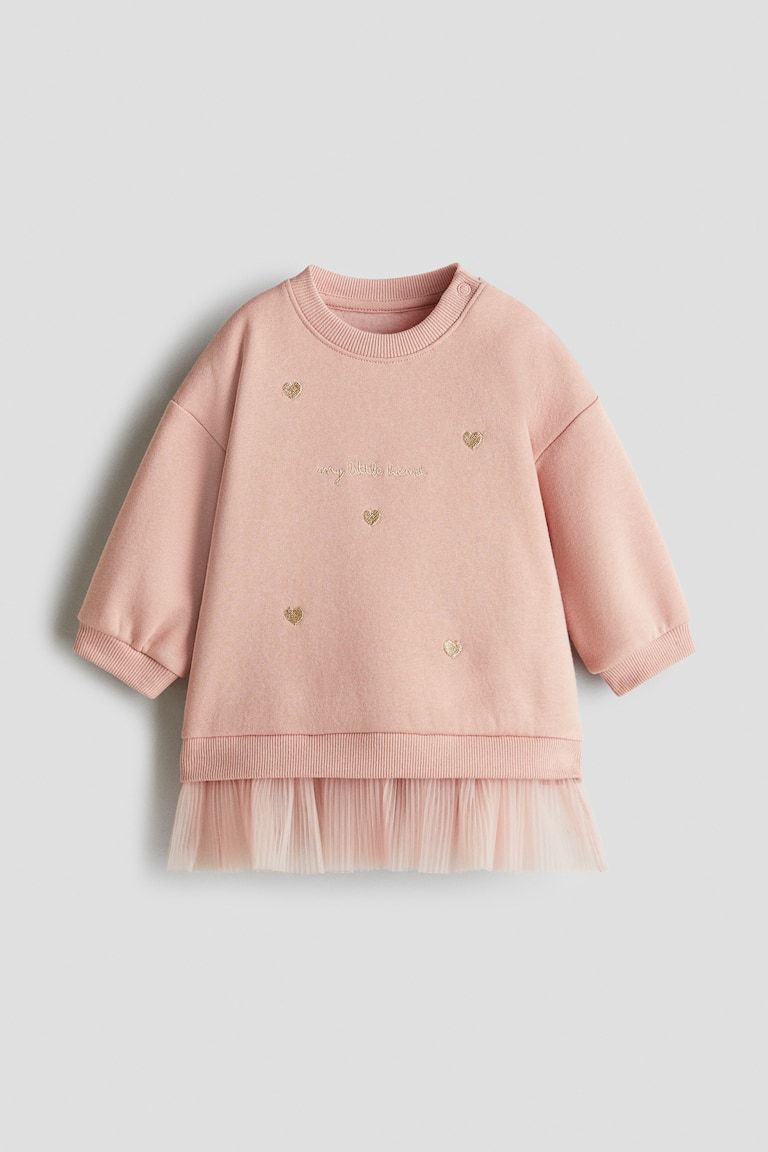 Sweatshirt Dress with Tulle Skirt
