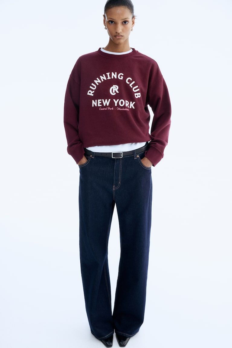 Sweatshirt with Text Motif