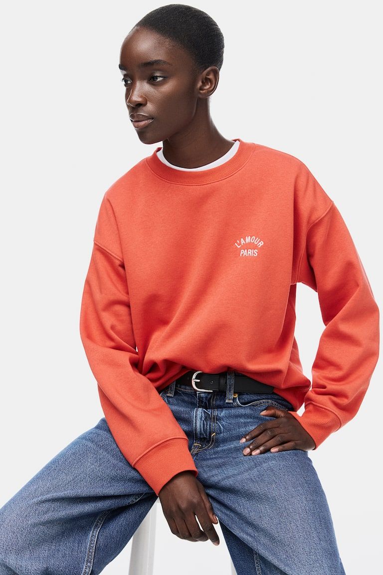 Sweatshirt with Text Motif