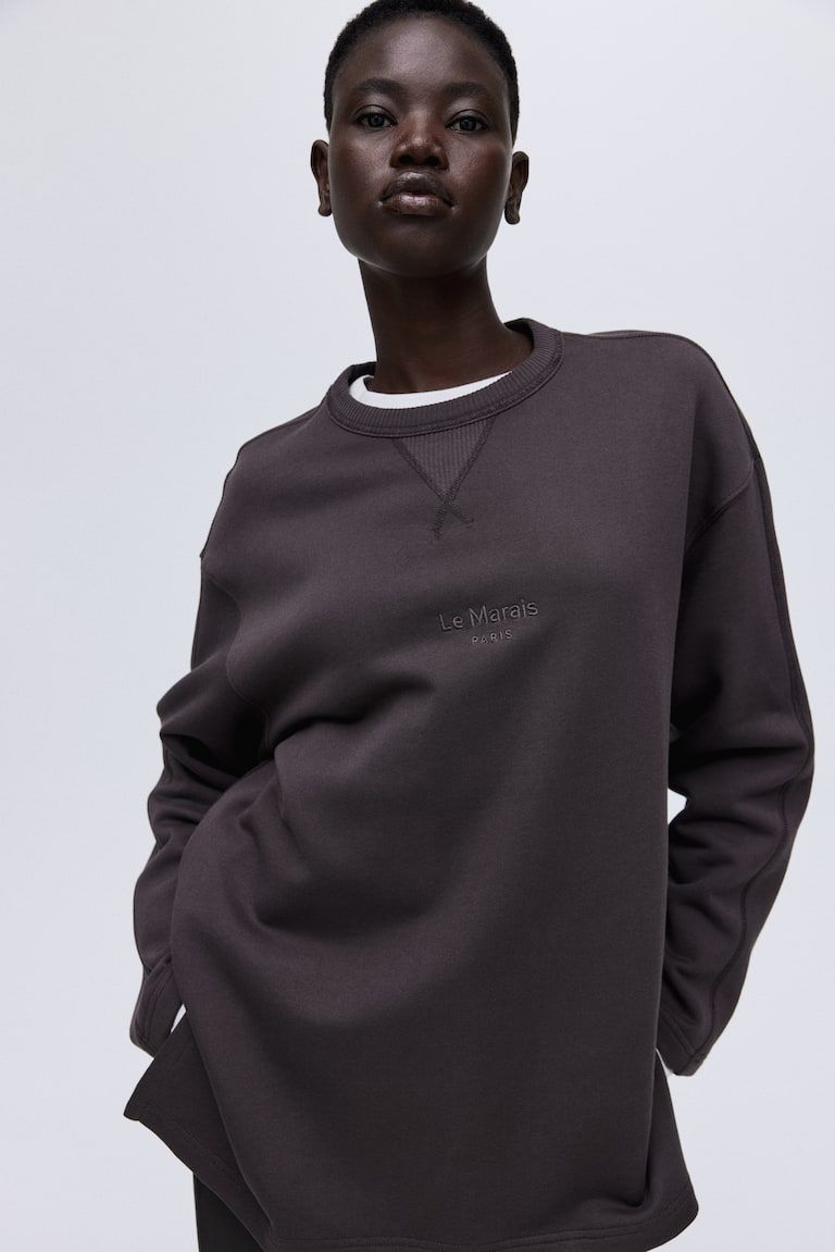 Sweatshirt with Text Motif