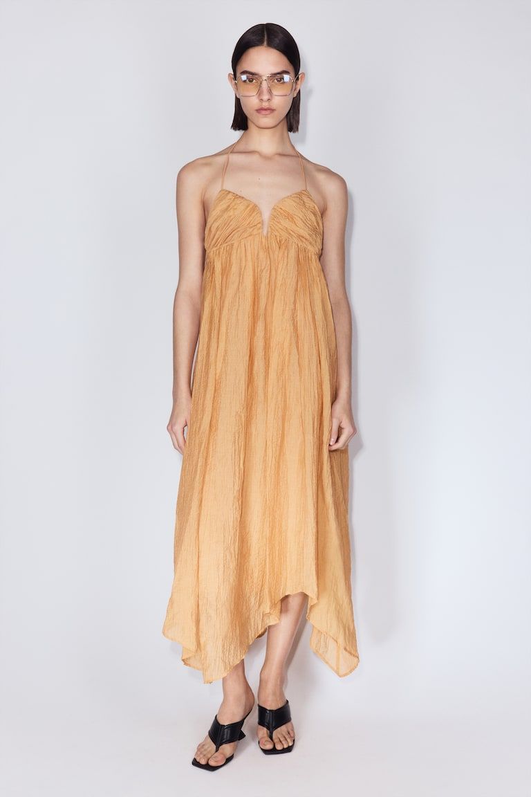 Sweetheart-Neck Halterneck Dress