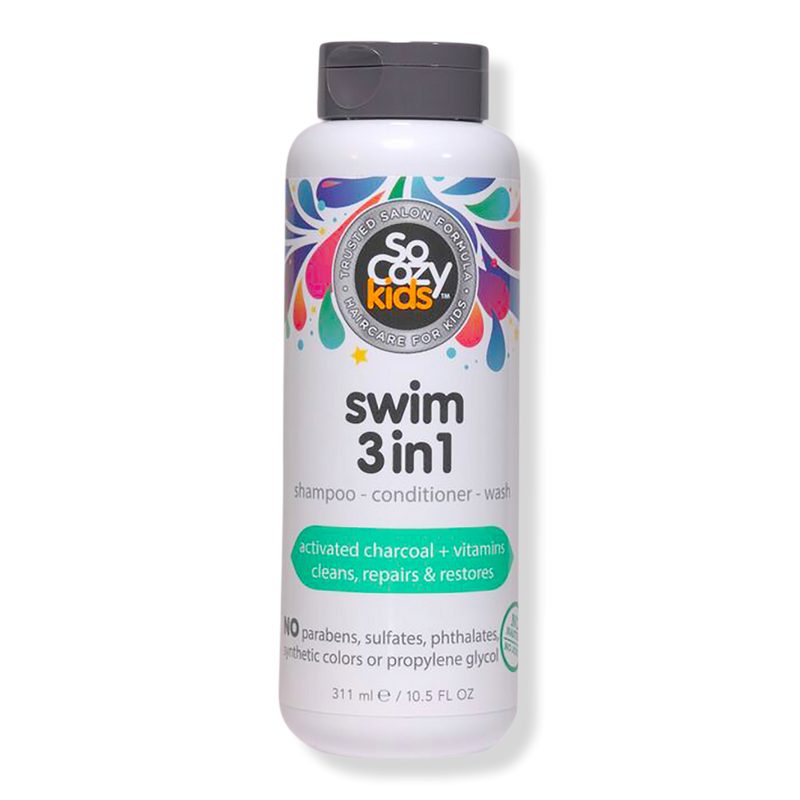 Swim 3-In-1 Shampoo Conditioner Body Wash Activated Charcoal for Kids
