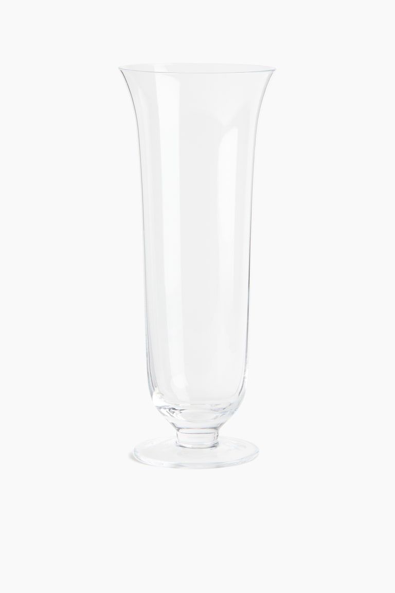 Tall Footed Glass Vase