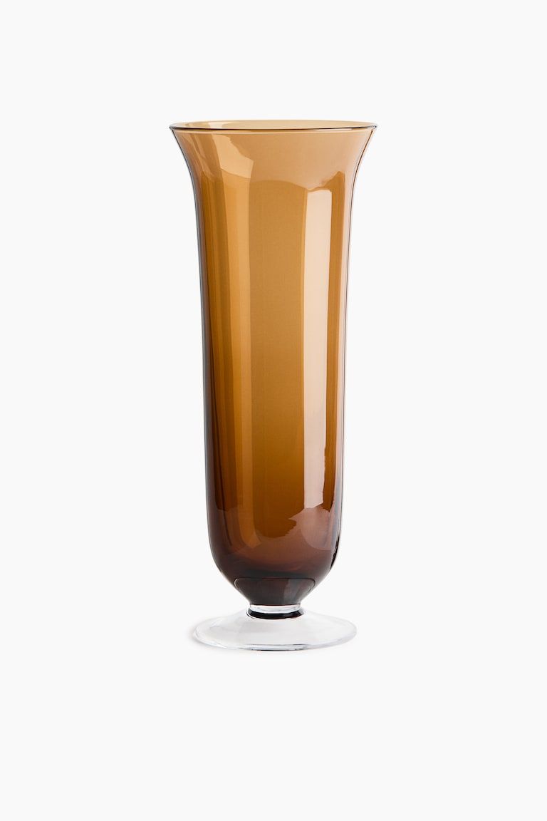 Tall Footed Glass Vase