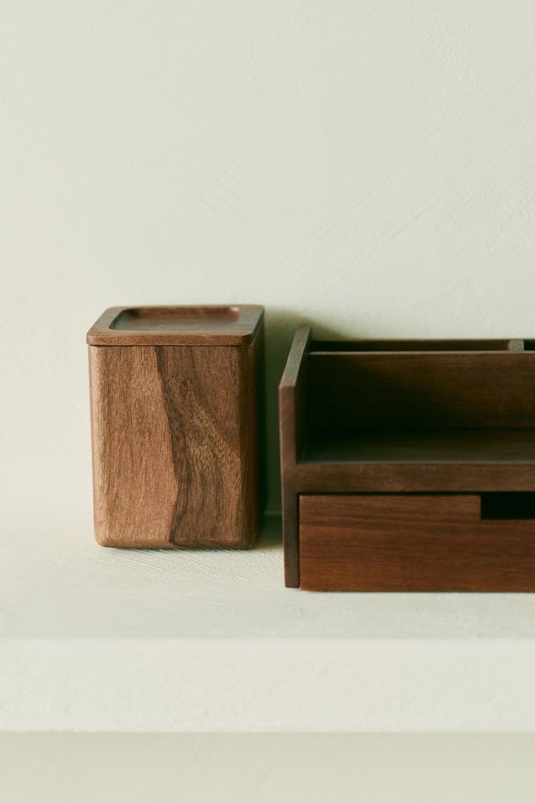 Tall Wooden Organizer Box