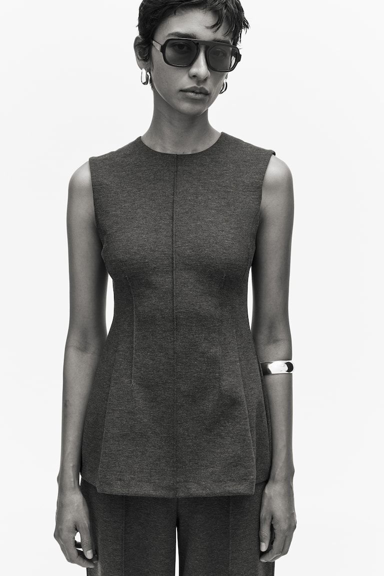 Tapered-Waist Ponte Top