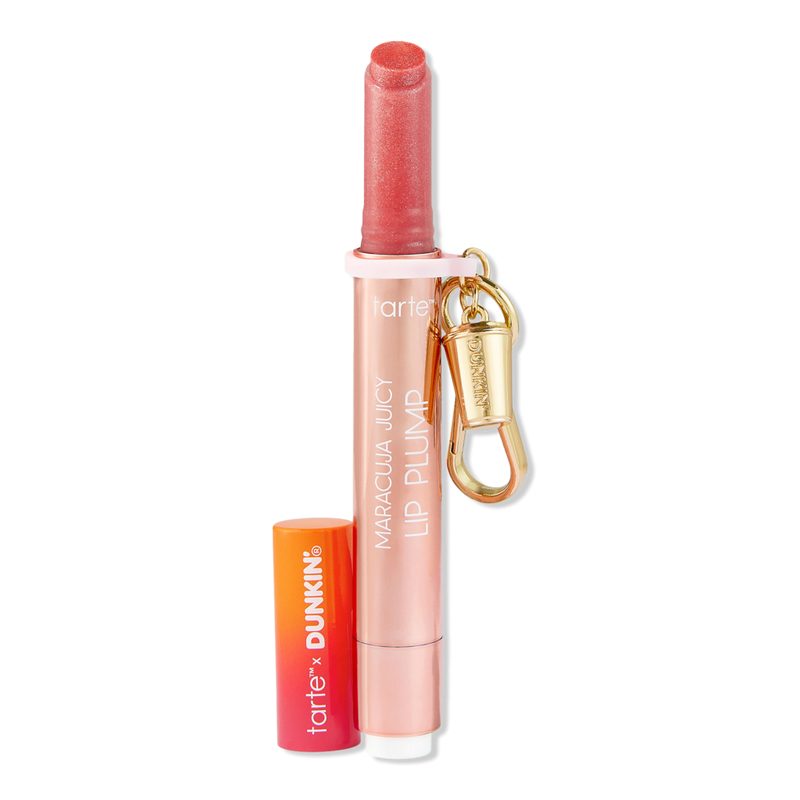 tarte x Dunkin' Maracuja Juicy Shimmer Glass Lip Plump + Free Charm - Rosy Mauve Shimmer Glass