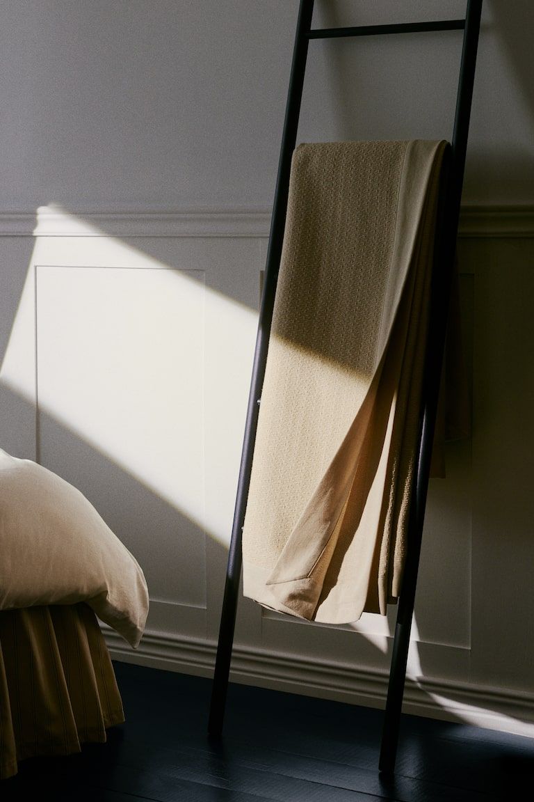 Textured Cotton-Blend Bed Throw