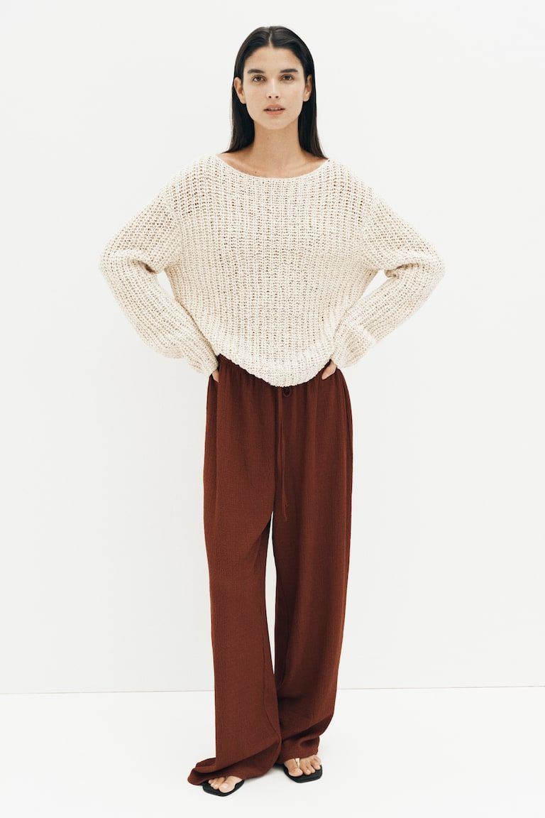 Textured Drawstring Pants