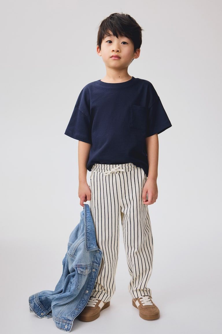 Textured Jersey Drawstring Pants