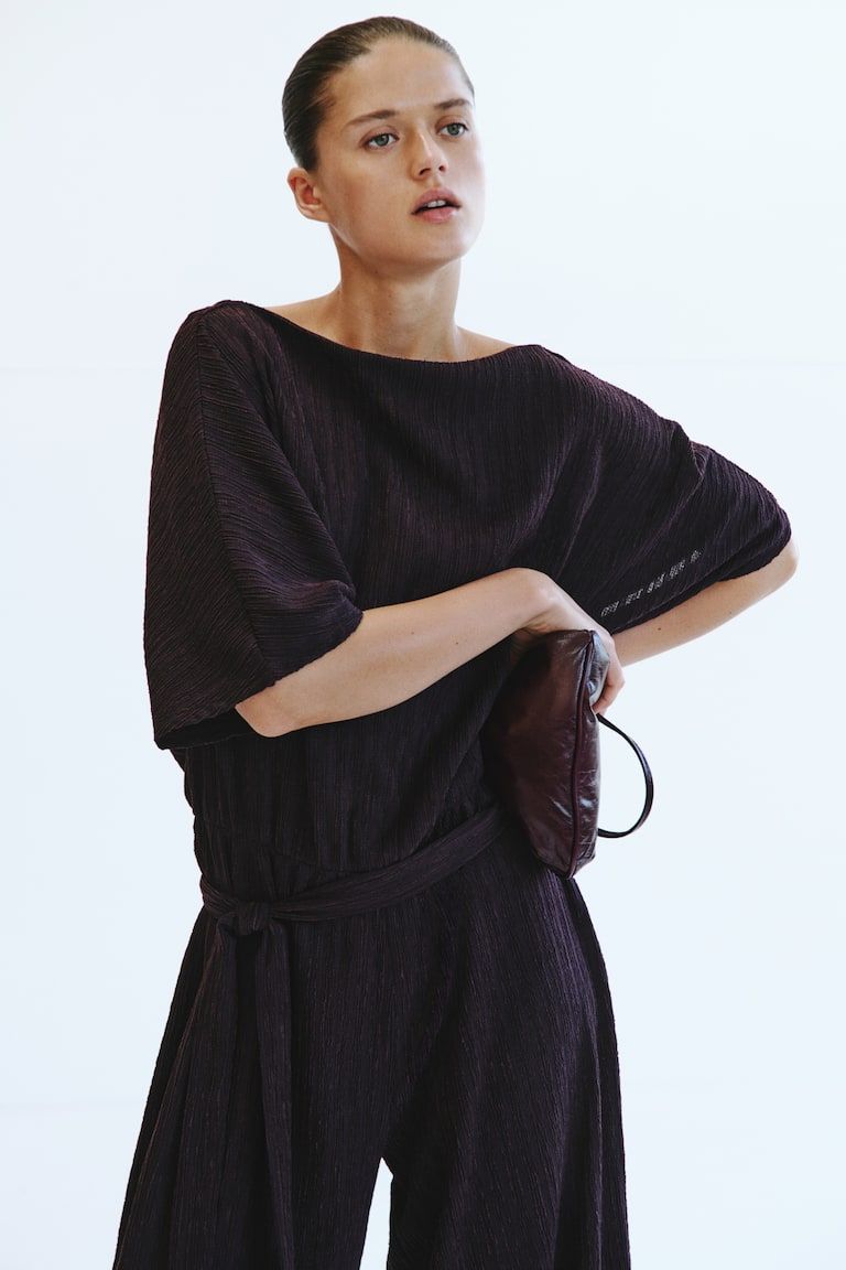 Textured Jersey Jumpsuit