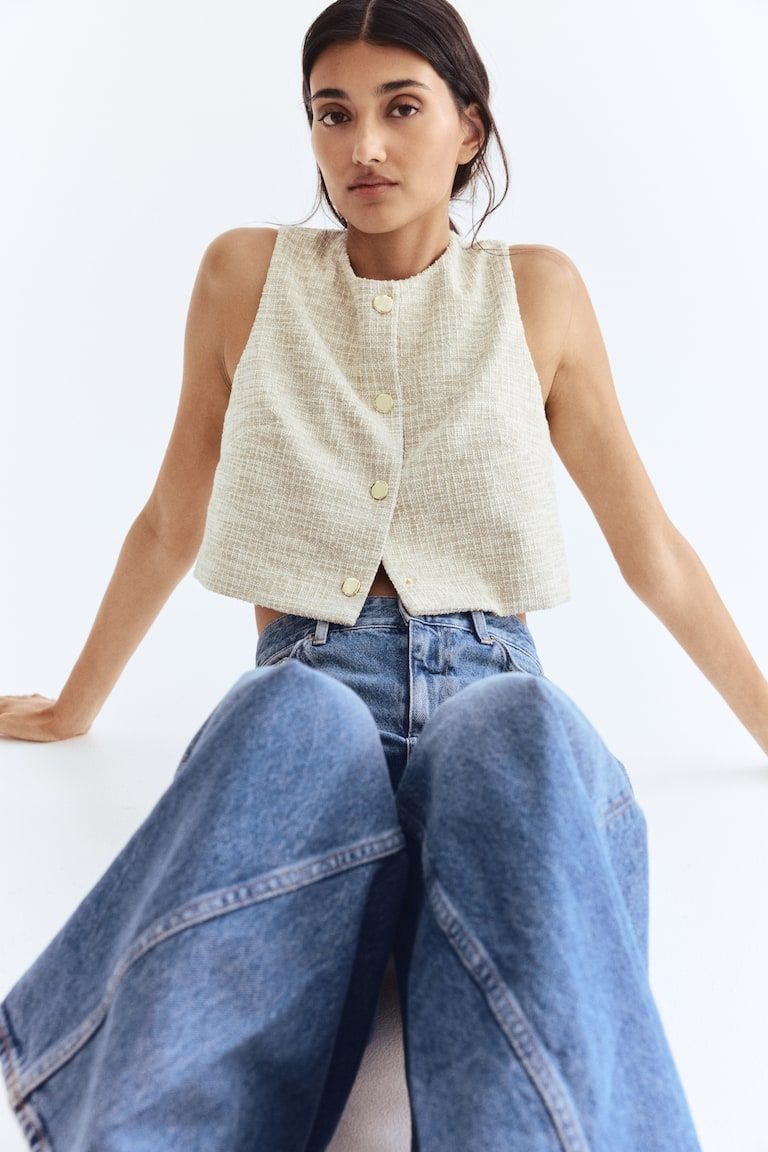 Textured jersey waistcoat