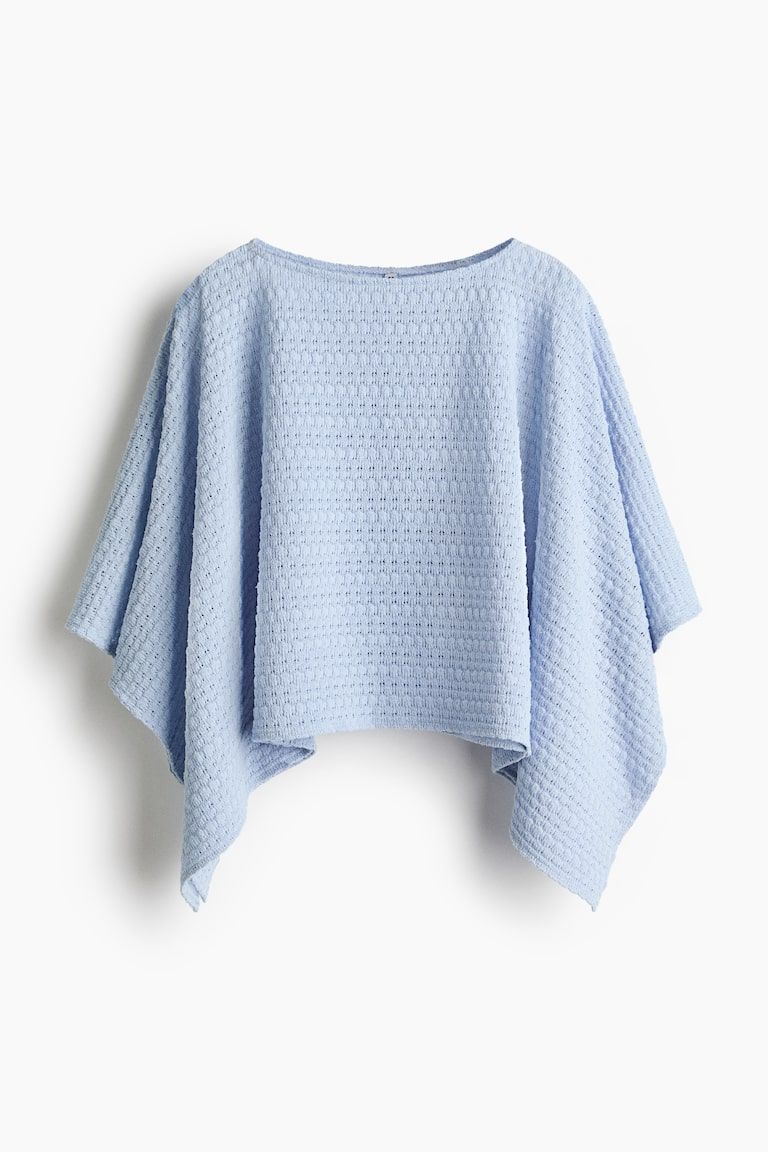 Textured-Knit Cape Top