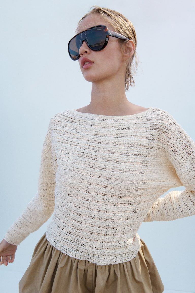 Textured-Knit Top