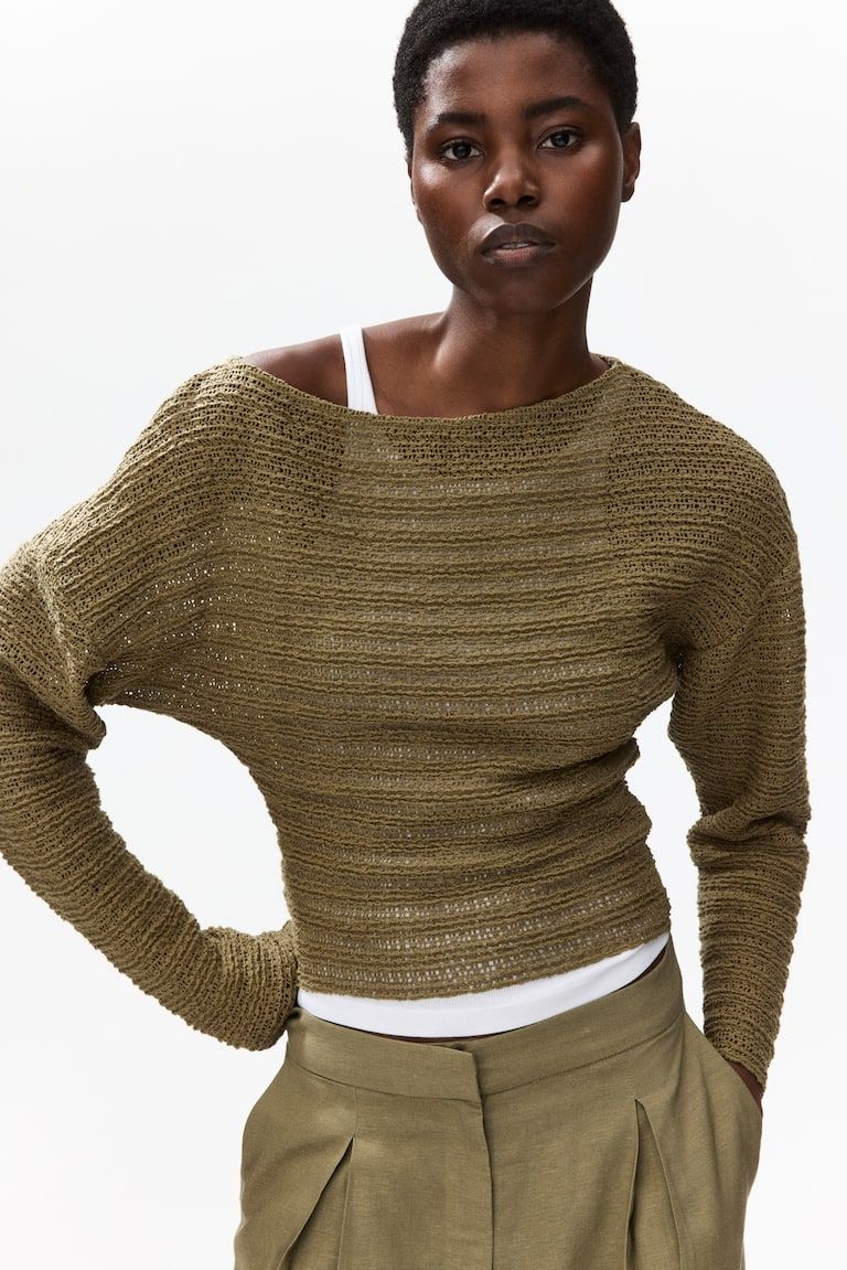 Textured-Knit Top