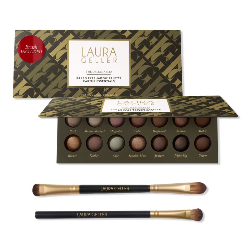 The Delectables: Earthy Essentials Eyeshadow Palette & 2 Piece Eye Brush Set