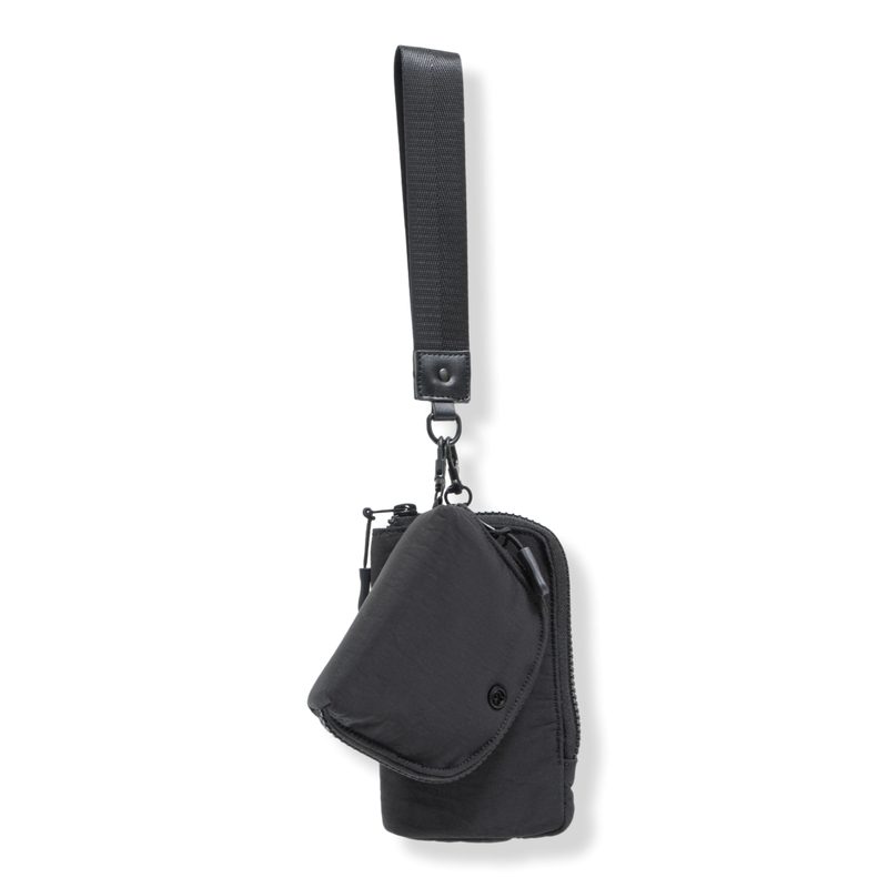 The Hold-All Sport Nylon 3 Piece Set Phone Case Wallet, Zip Coin Pouch & Key Chain Lanyard - Black