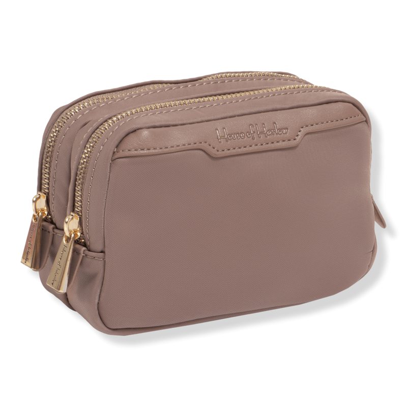The Twill Nylon Tech Accessory Pouch - Taupe