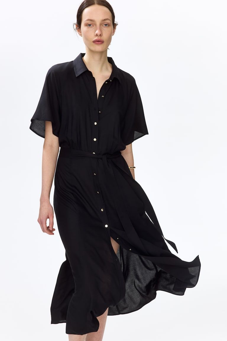 Tie-belt Shirt Dress