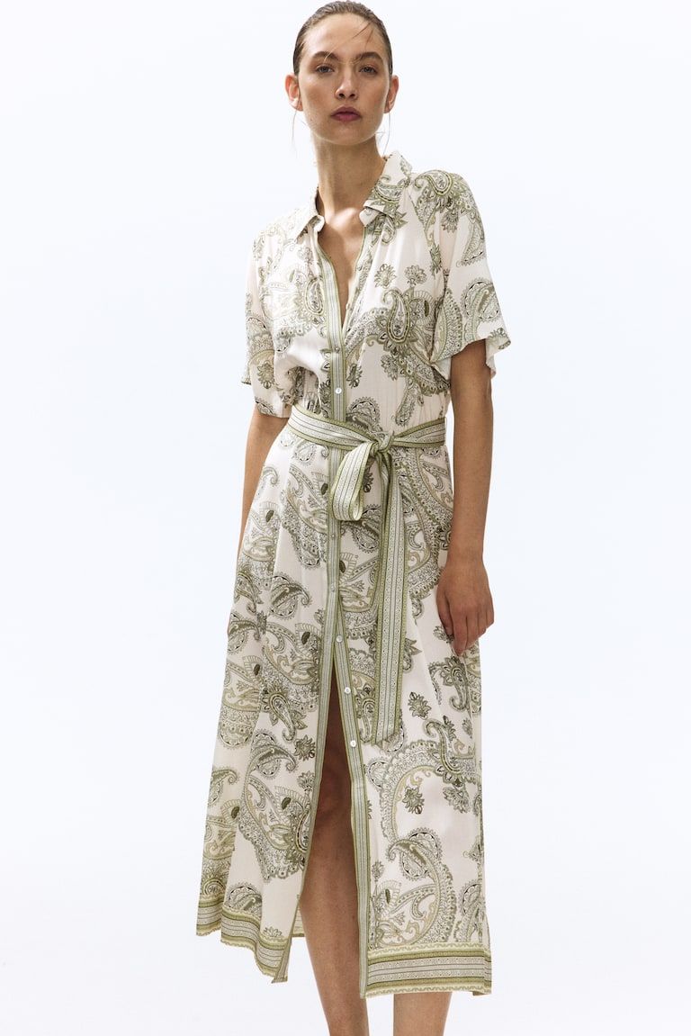 Tie-belt Shirt Dress