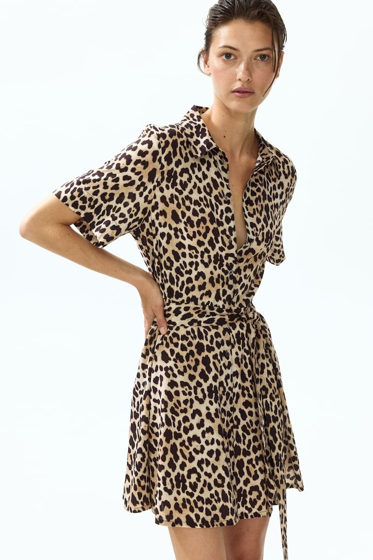 Tie-Belt Shirt Dress