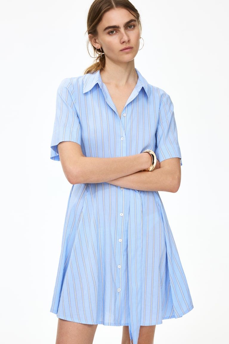 Tie-Belt Shirt Dress