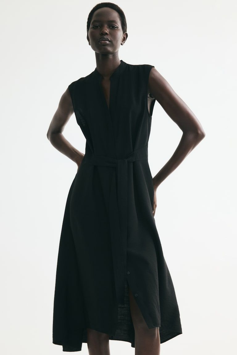 Tie-Belt Shirt Dress