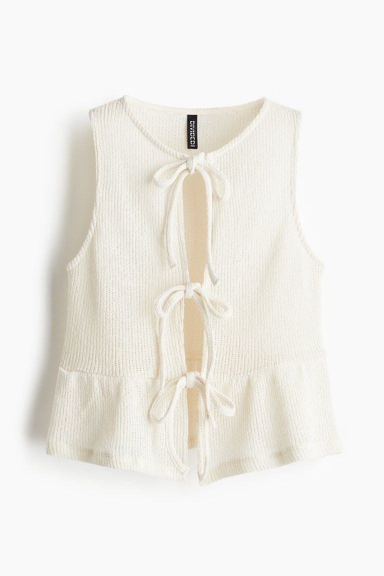 Tie-Front Peplum Top
