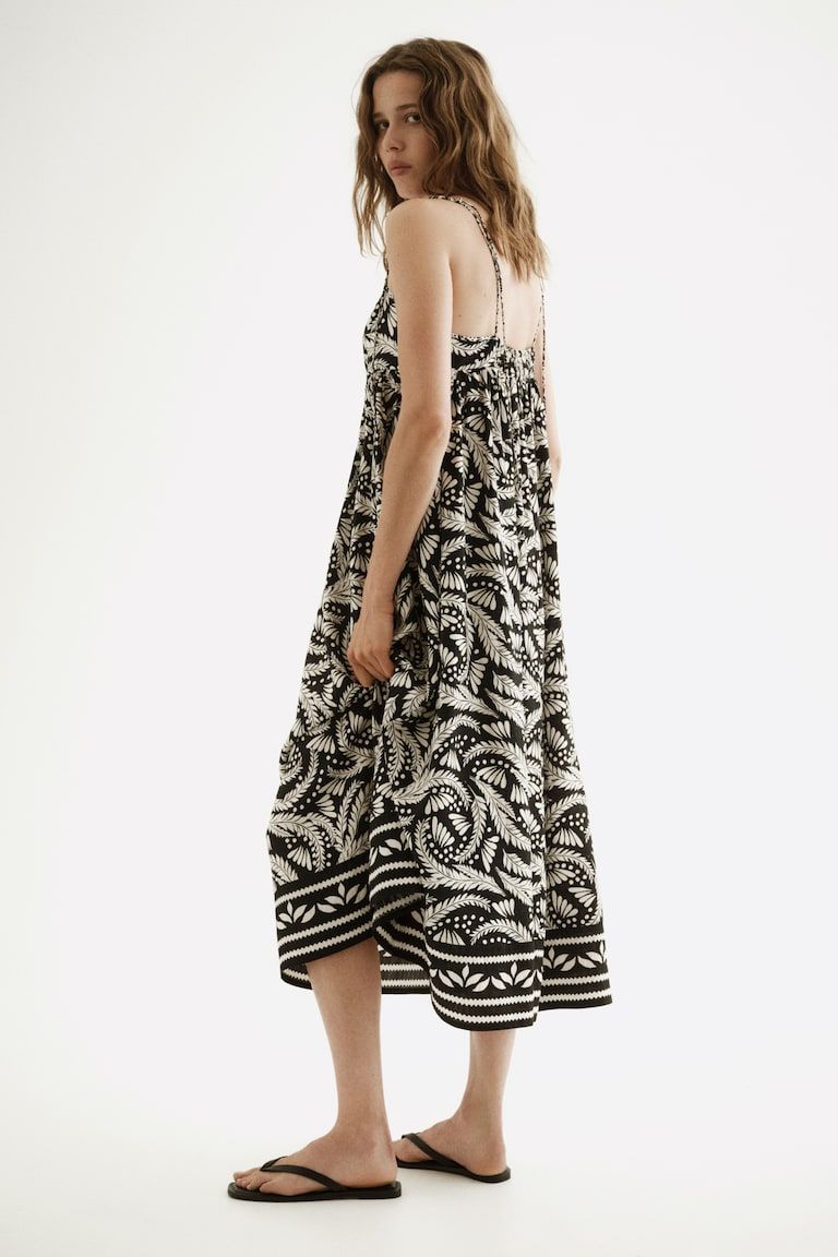 Tie-Shoulder-Strap Midi Dress