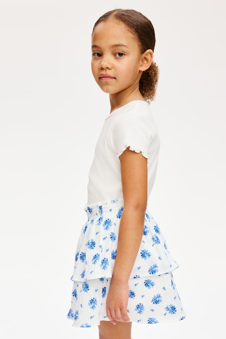 Tiered Crinkled Skirt