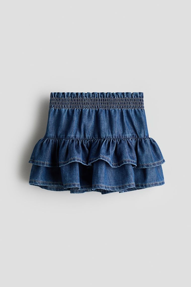 Tiered Denim Skirt
