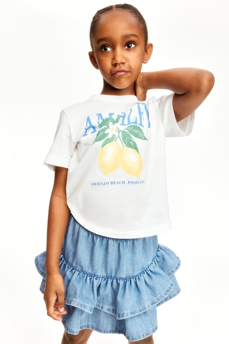 Tiered Denim Skirt
