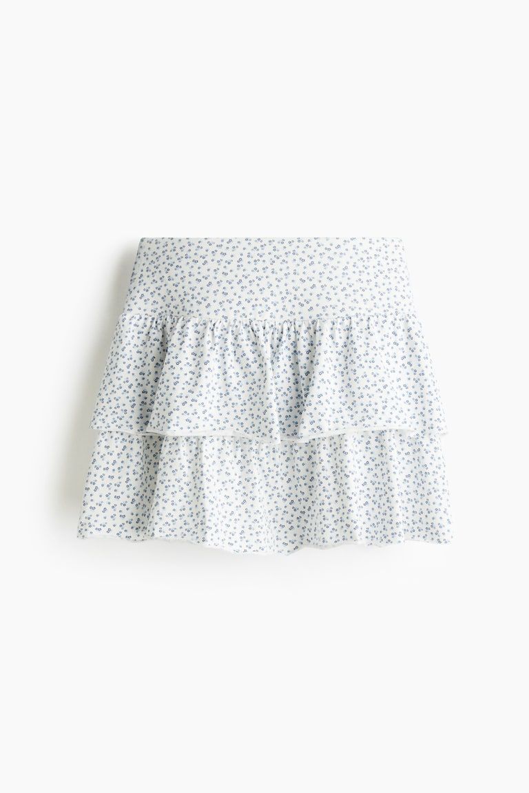 Tiered Jersey Mini Skirt