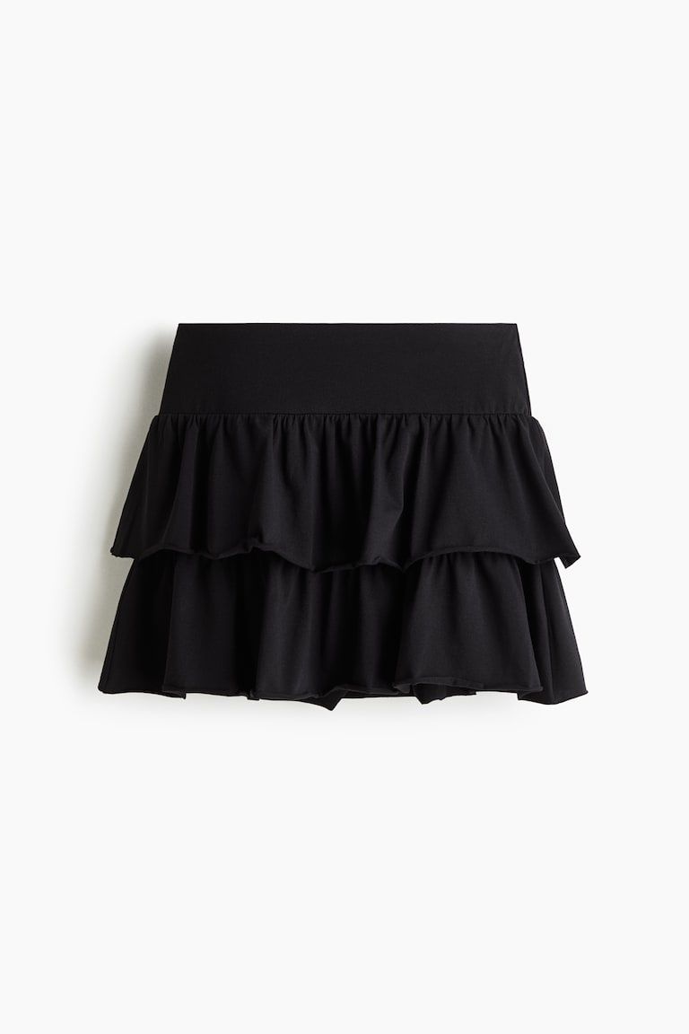 Tiered Jersey Mini Skirt