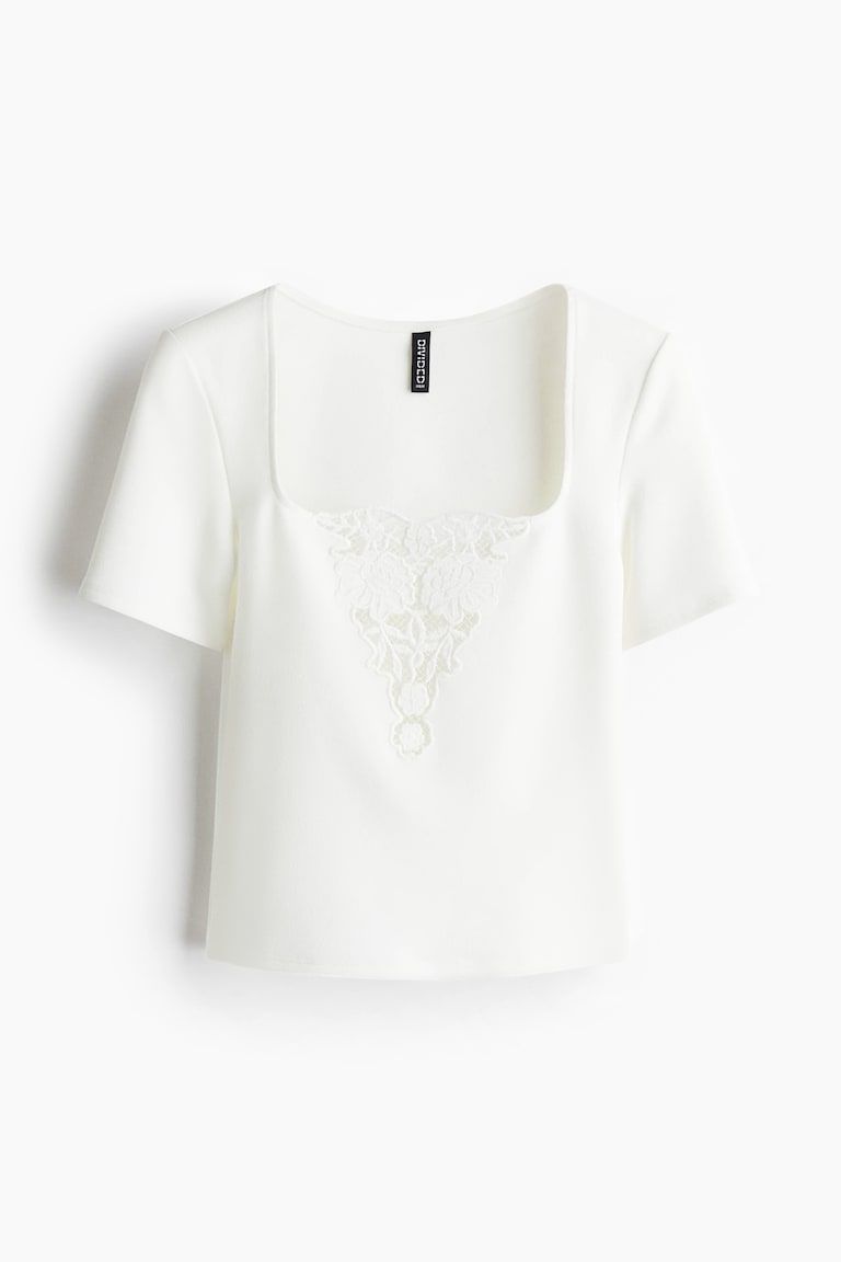 Top with Eyelet Embroidered Detail