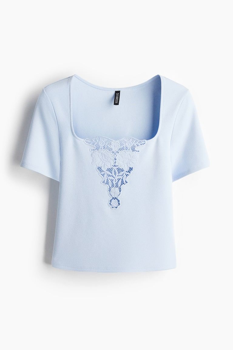 Top with Eyelet Embroidered Detail
