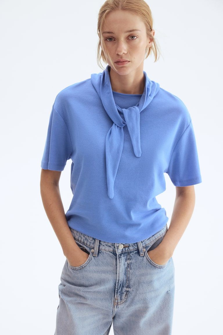Top with Scarf Collar