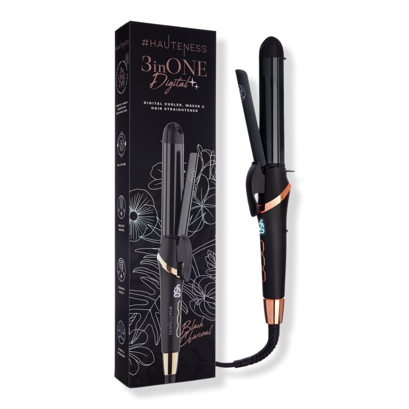 Tourmaline-Ceramic 3-in-1 Multistyler Flat Iron & Curling System - Black