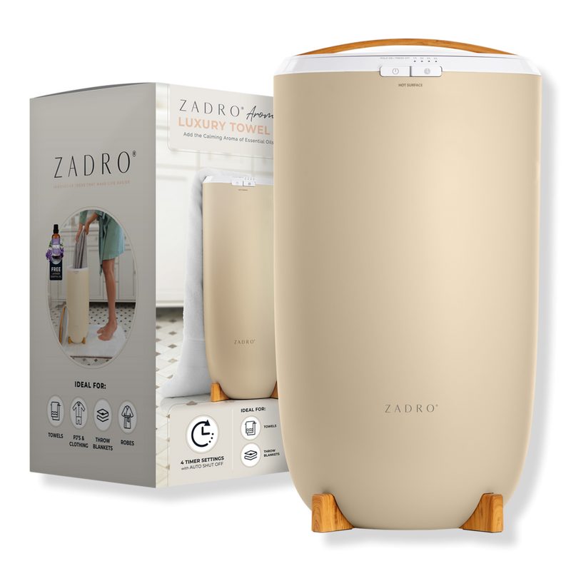 Towel Warmer with Aromatherapy Diffuser & Essential Oil - Bamboo/Ivory