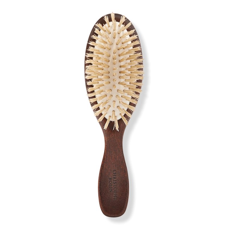 Travel Hairbrush with Natural Boar-Bristle and Wood