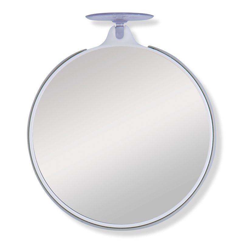 Travel Mirror with 10X/5X Magnifications, Suction Cup - Gray