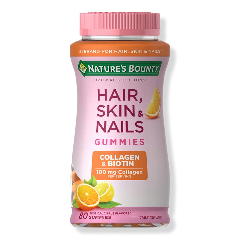 Tropical Citrus Hair, Skin & Nails Collagen & Biotin Gummy Vitamins