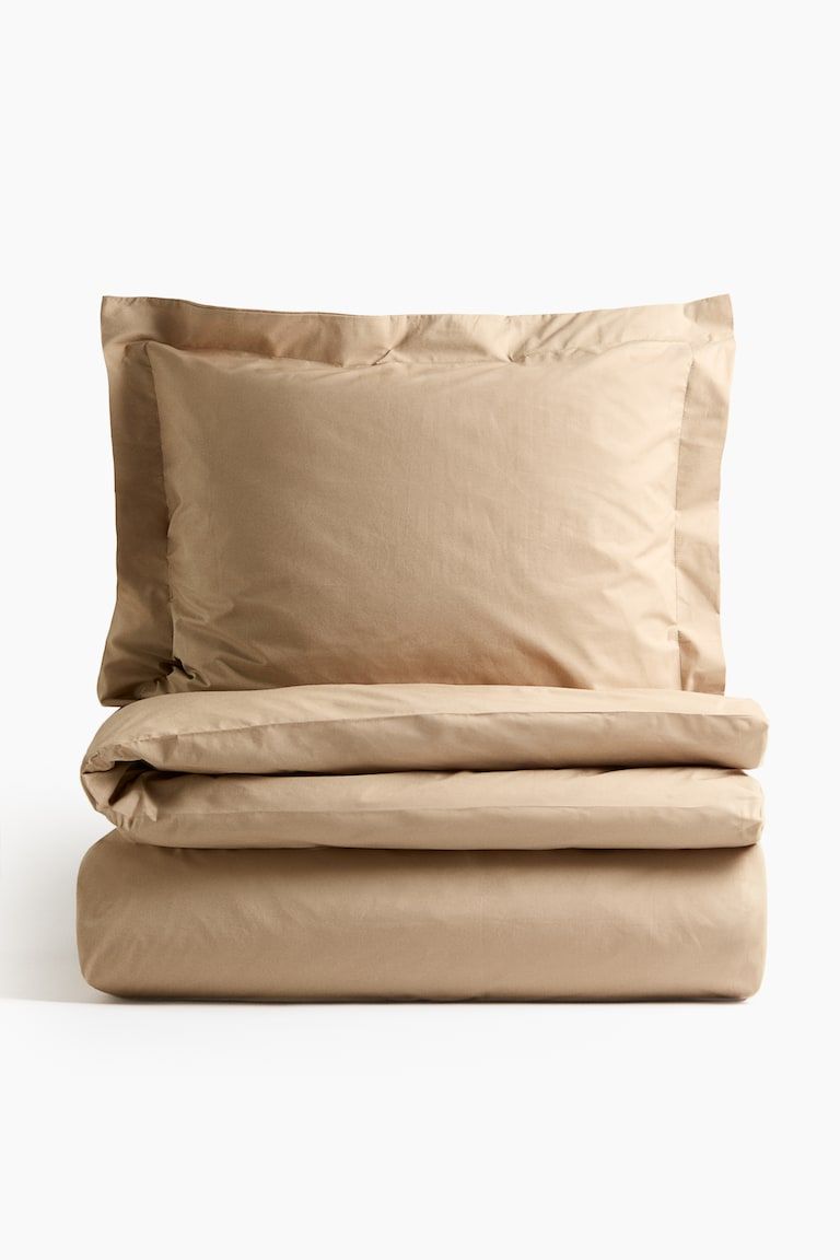 Twin Cotton Percale Duvet Cover Set