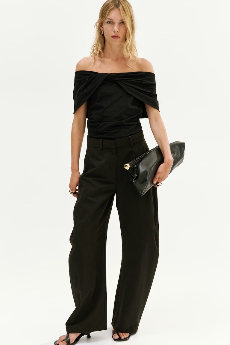 Twist-Detail Off-the-Shoulder Top