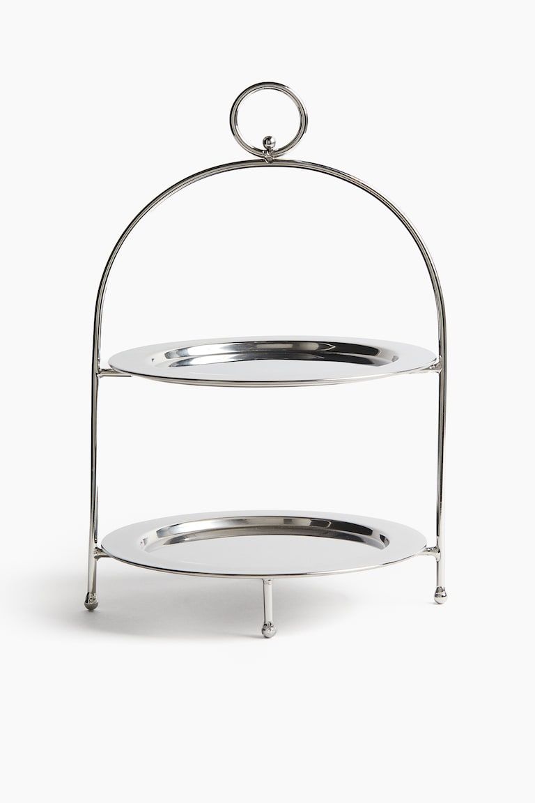 Two-Tiered Stainless Steel Cake Stand