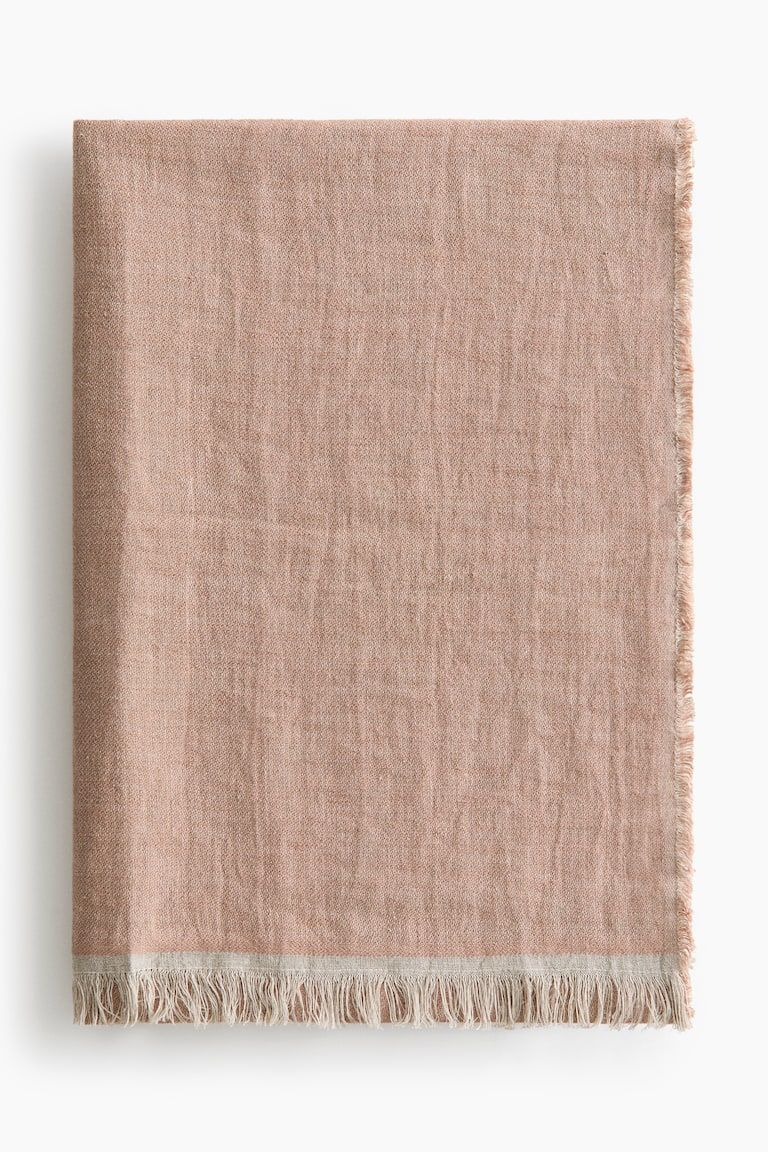 Two-Tone Linen Throw