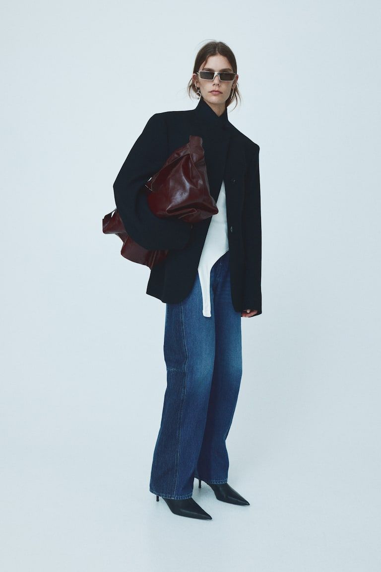 Two-Toned Wide-Leg Jeans