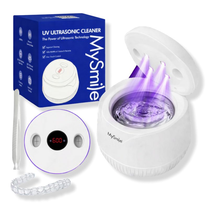 Ultrasonic Retainer & Jewelry Cleaning Pod for Home with Digital Timer - White