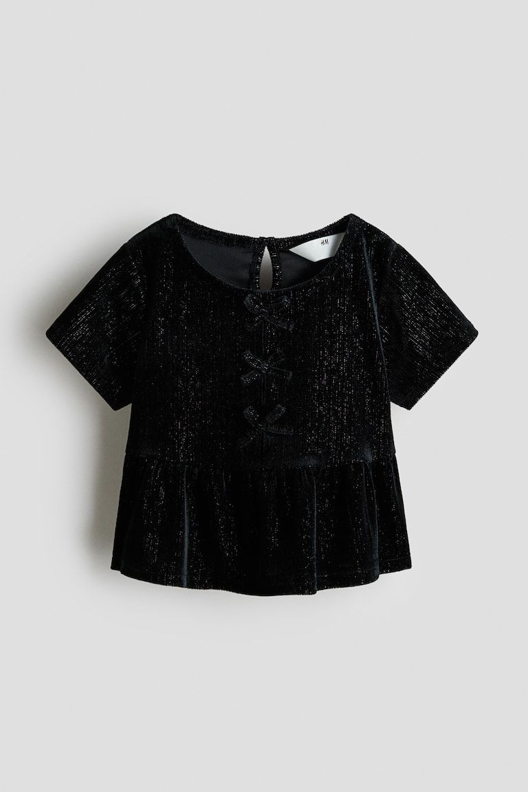 Velour Peplum Top
